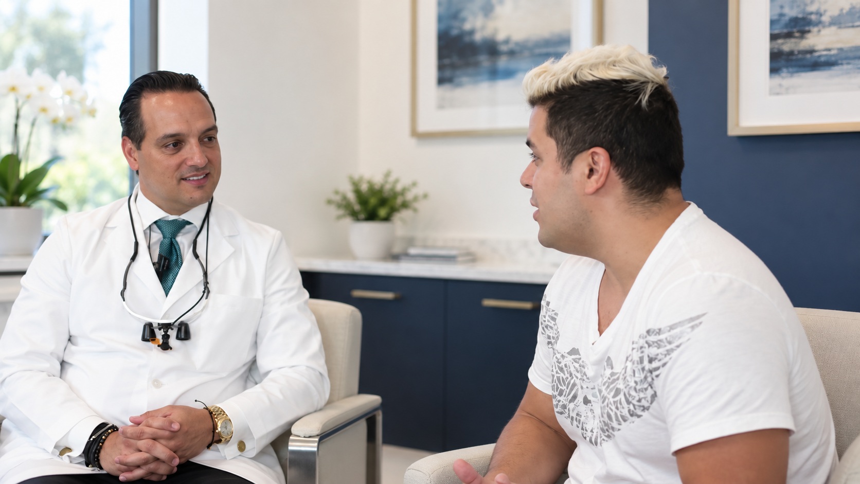 Interpretación editorial de la conversación entre Oso y el doctor.