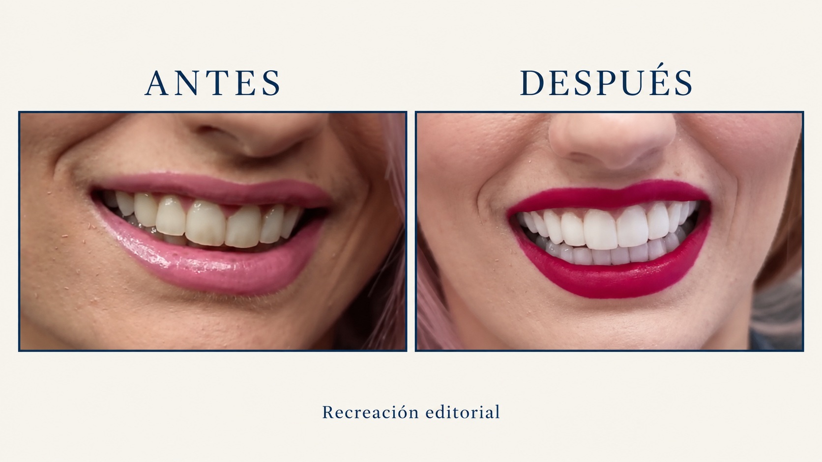 Antes y después · composición editorial
