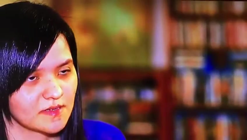 La paciente durante la entrevista.